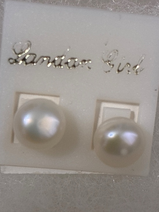 London Girl Jewelry - London Girl White Faux Pearl Stud Earrings Vintage Deadstock - Unworn On Card